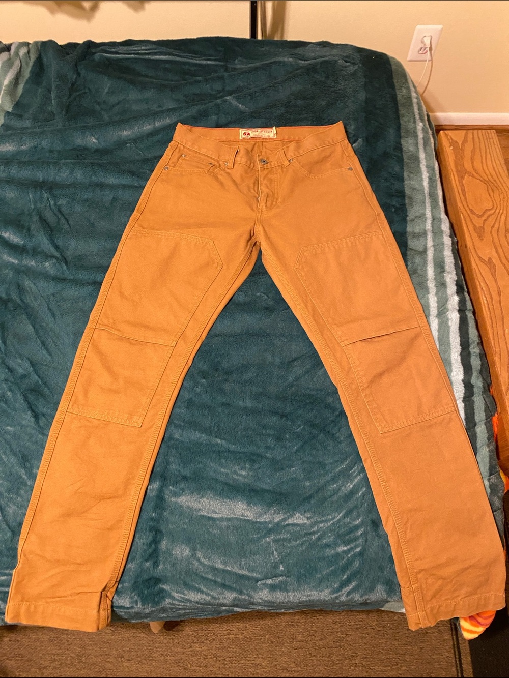 Iron & Resin Tan Work Cargo Pants with Knee Panels